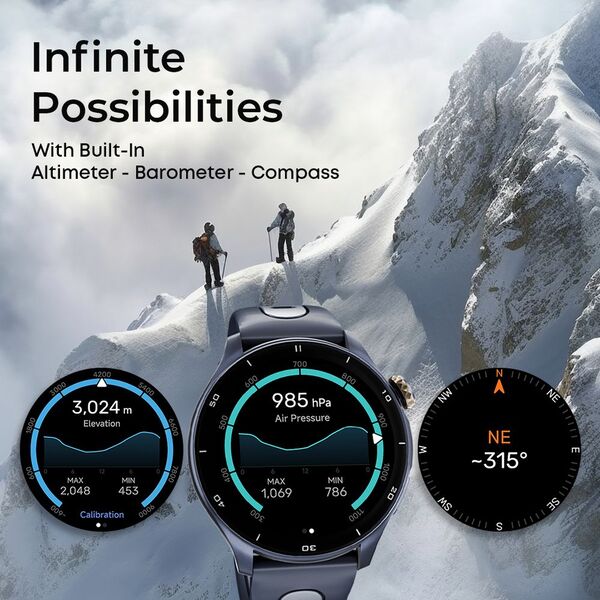 Titan Celestor GPS 3.6 سم AMOLED AOD PIEZOELECTRIC CROWN الأسود ECLIPSE - أسود (عرض حزمة)