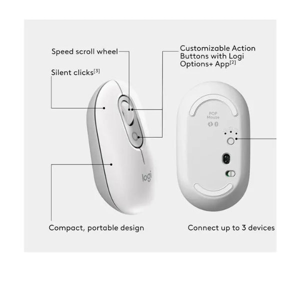 Logitech Pop Mouse With Emoji - Off White