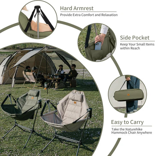 Naturehike YL11 Outdoor Folding Rocking Chair - Olive