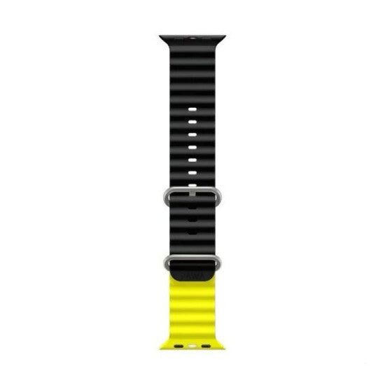 Pawa London Ocean Watch Strap Ultra/Series 8 49/45/44/42MM - Black/Yellow