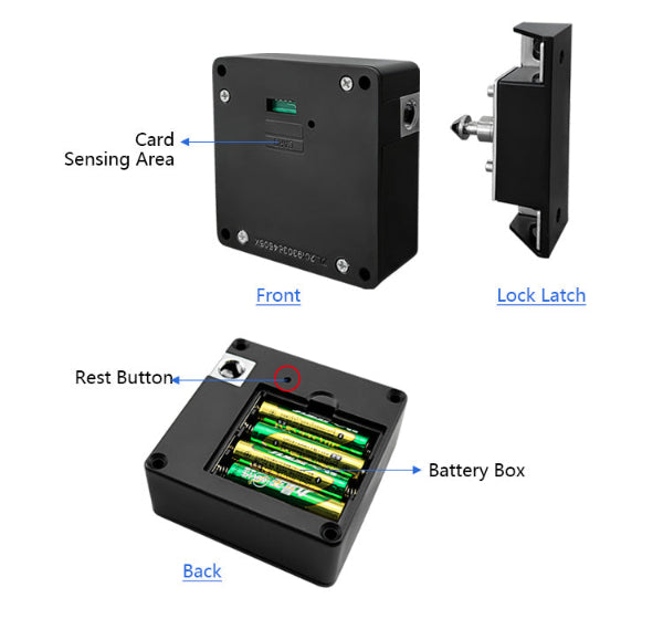Smart Card Cabinet Lock - Black