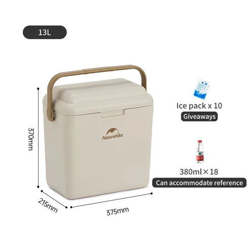 Naturehike Lamando 24H Outdoor Antibacterial Cooler Box - Beige Grey (13L)