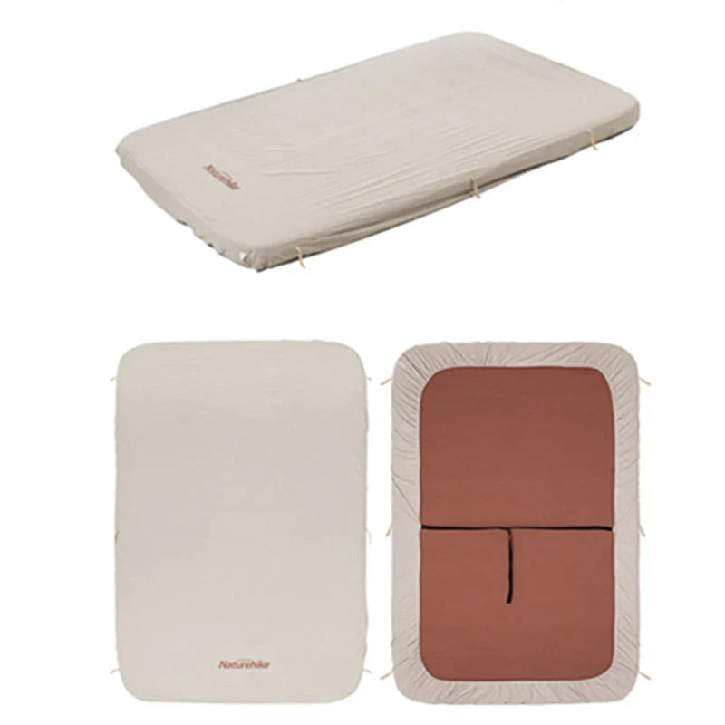 Naturehike Inflatable Cushion Cotton Bed Cover - Khaki Double (205*135*25)