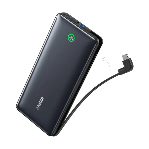 Anker Nano Power Bank 20K 30W Built-In Usb-C Cable -Black