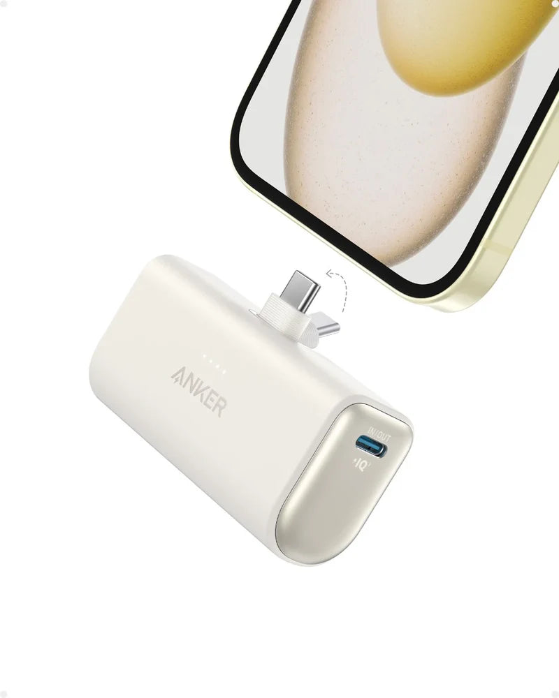 Anker Nano Power Bank 5000mAh 22.5W Built-In USB-C Connector White