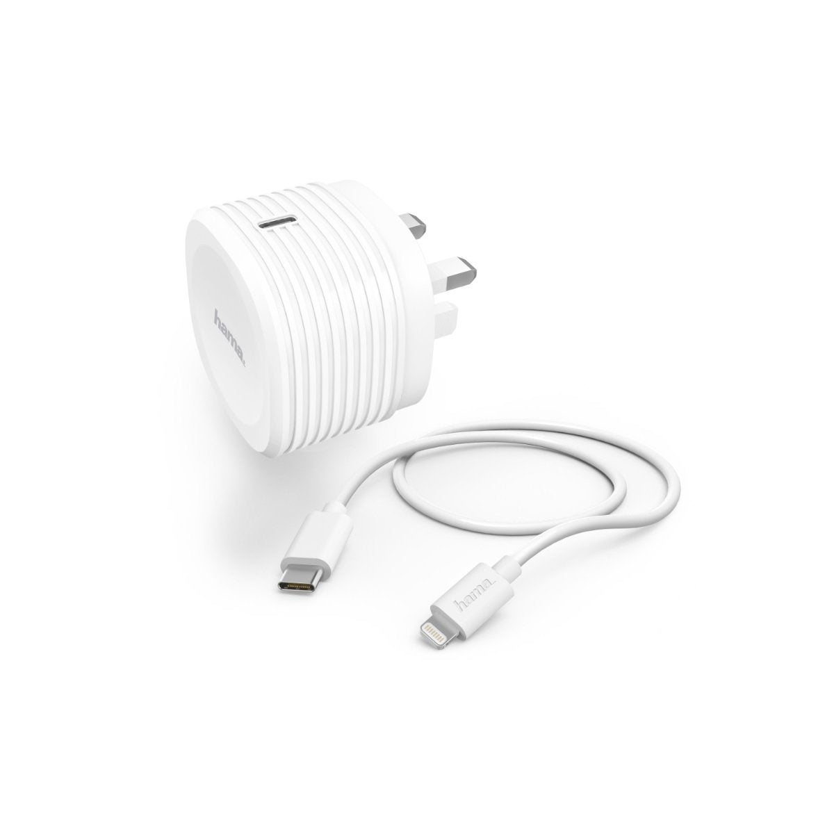 Hama Wall 20W Charger + Type C to Lightning Cable – White