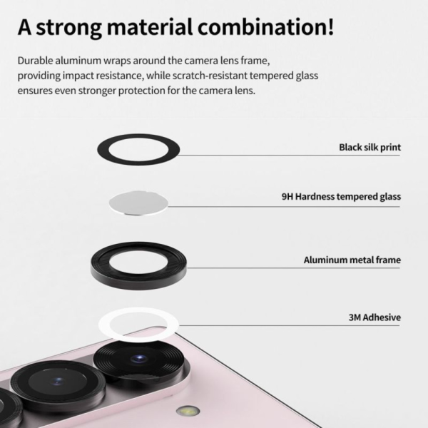 Araree Sub Core Camera Lens Protector Glass With Metal Ring For Samsung Galaxy Z Fold 6 - Clear