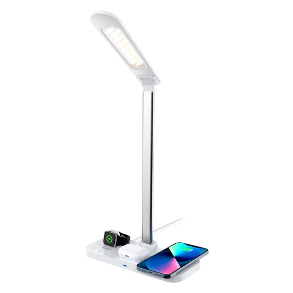 XPOWER WDL5 4 In 1 15W Wireless Charging LED Desk Lamp - White