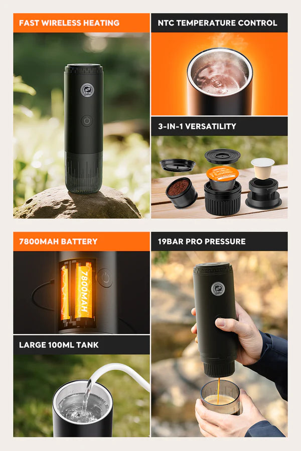 iCafilas Portable Espresso Maker - Black
