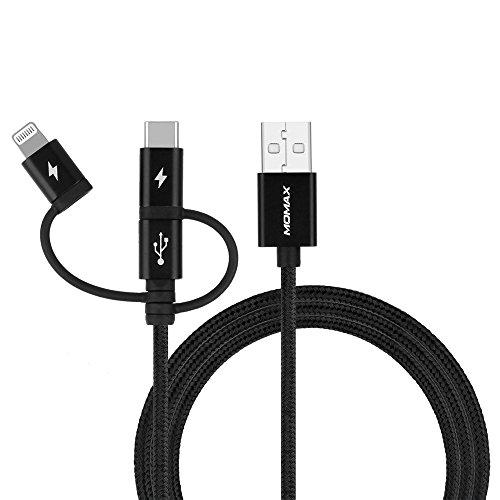 Momax OneLink 3 in 1 Fast Charge/Sync USB Cable 1M Black -F2VX