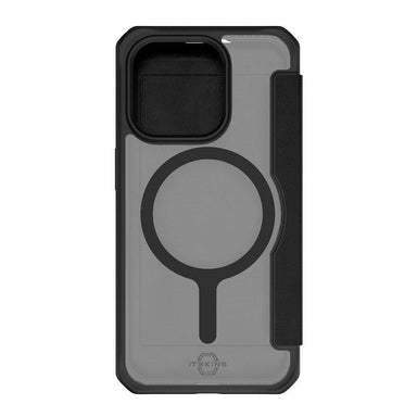 Itskins Hybrid Magfolio Leather Case For iPhone 15 Pro Max Black - Future Store