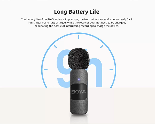 Boya Ultra Compact 2.4GHz Wireless Microphone with Dual Transmitter for iOS (BY-V2)-FT3T