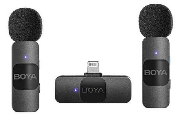 Boya Ultra Compact 2.4GHz Wireless Microphone with Dual Transmitter for iOS (BY-V2)-FT3T