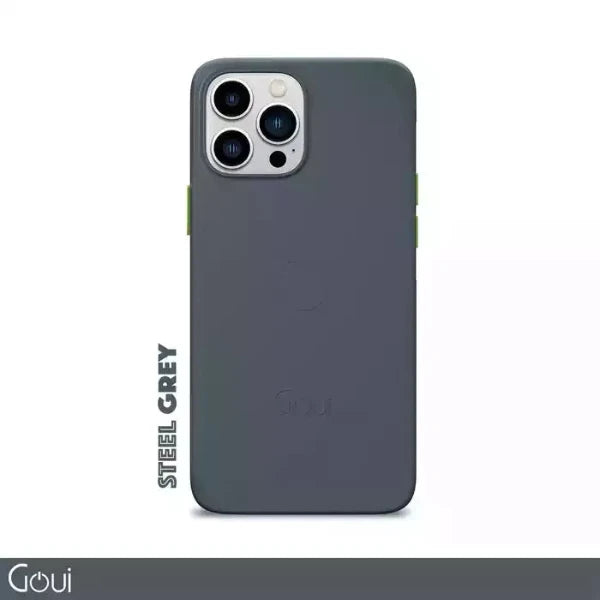 Goui iPhone 15Pro Max Case مع Bars Magnetic Steel Gray