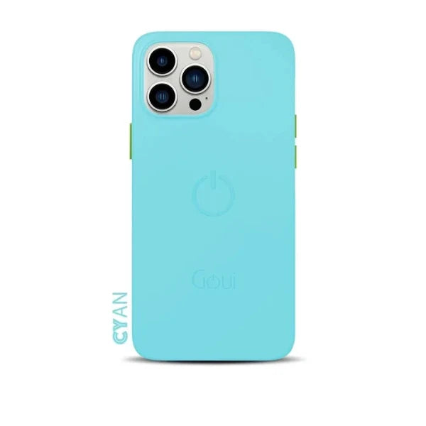 Goui iPhone 15Pro Max case with magnetic Bars Cyan Blue