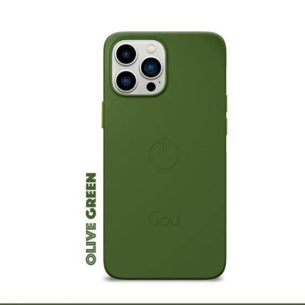 Goui iPhone 15Pro  case with magnetic Bars Olive Green