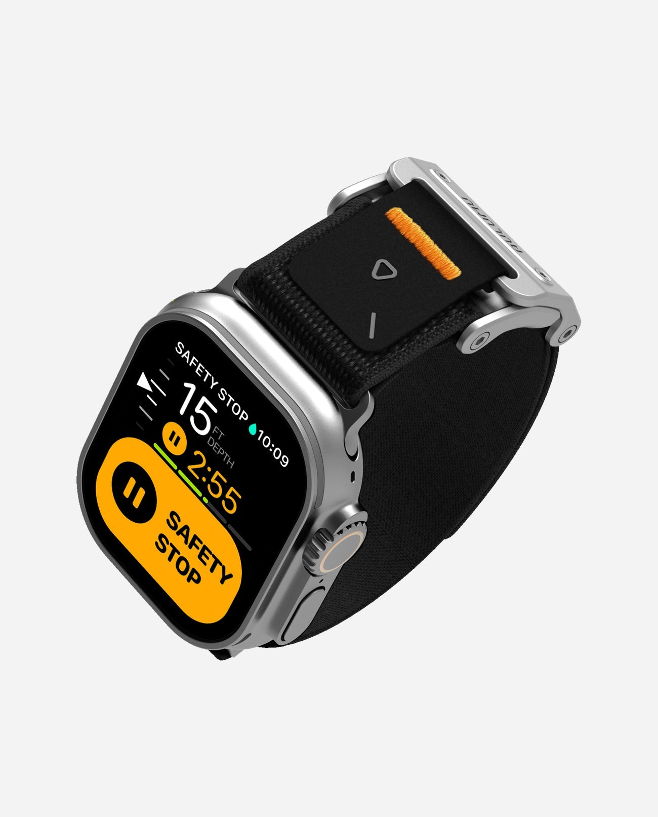 AULUMU A11 Mag Buckle Slim Band for Apple Watch 42/44/45/49mm - Classic Black and Silver Buckle