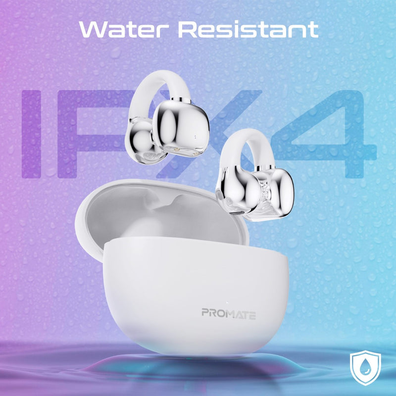 Promate AudioFit™ Open Ear Clip On TWS Earbuds w/ IntelliTouch - White