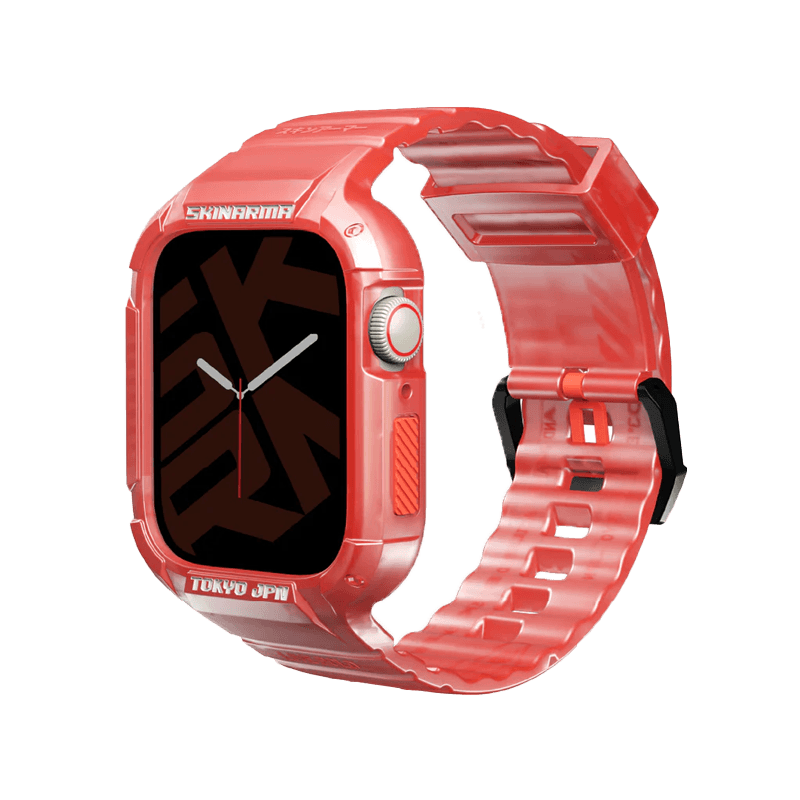 Skinarma Saido 2 in 1 Strap For Apple Watch With Case 44/45 mm Red - Future Store