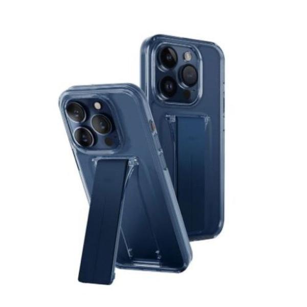 Uniq Hybrid Iphone 15 Pro  Heldro Mount With Stand - Deep Blue