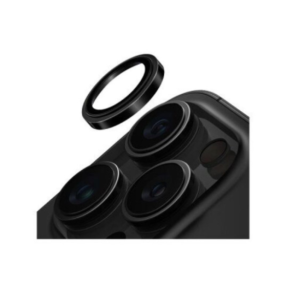 Uniq Optix Iph16 P/Pm Steel Frame Camera Lens Protector - Black