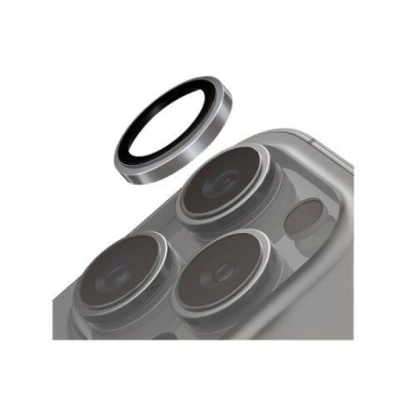 Uniq Optix Iphone16 P/Pm Steel Frame Camera Lens Protector-Grey