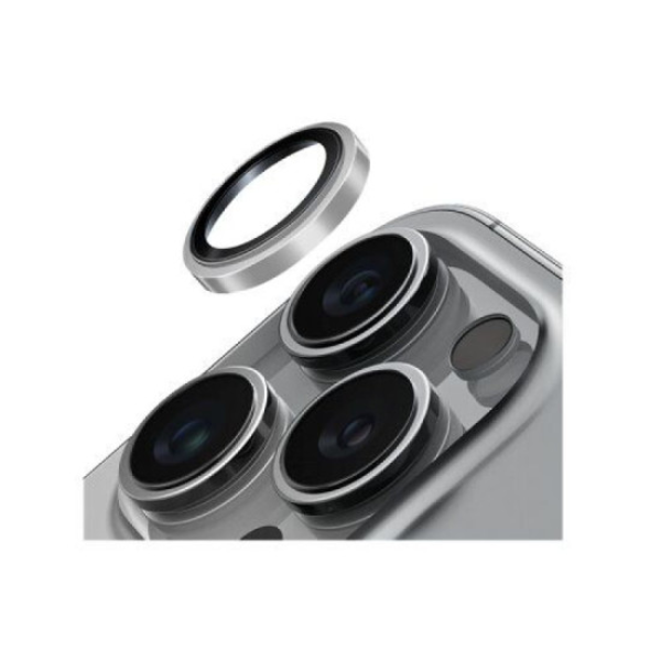 Uniq Optix Iphone16 P/Pm Steel Frame Camera Lens Protector-Silver