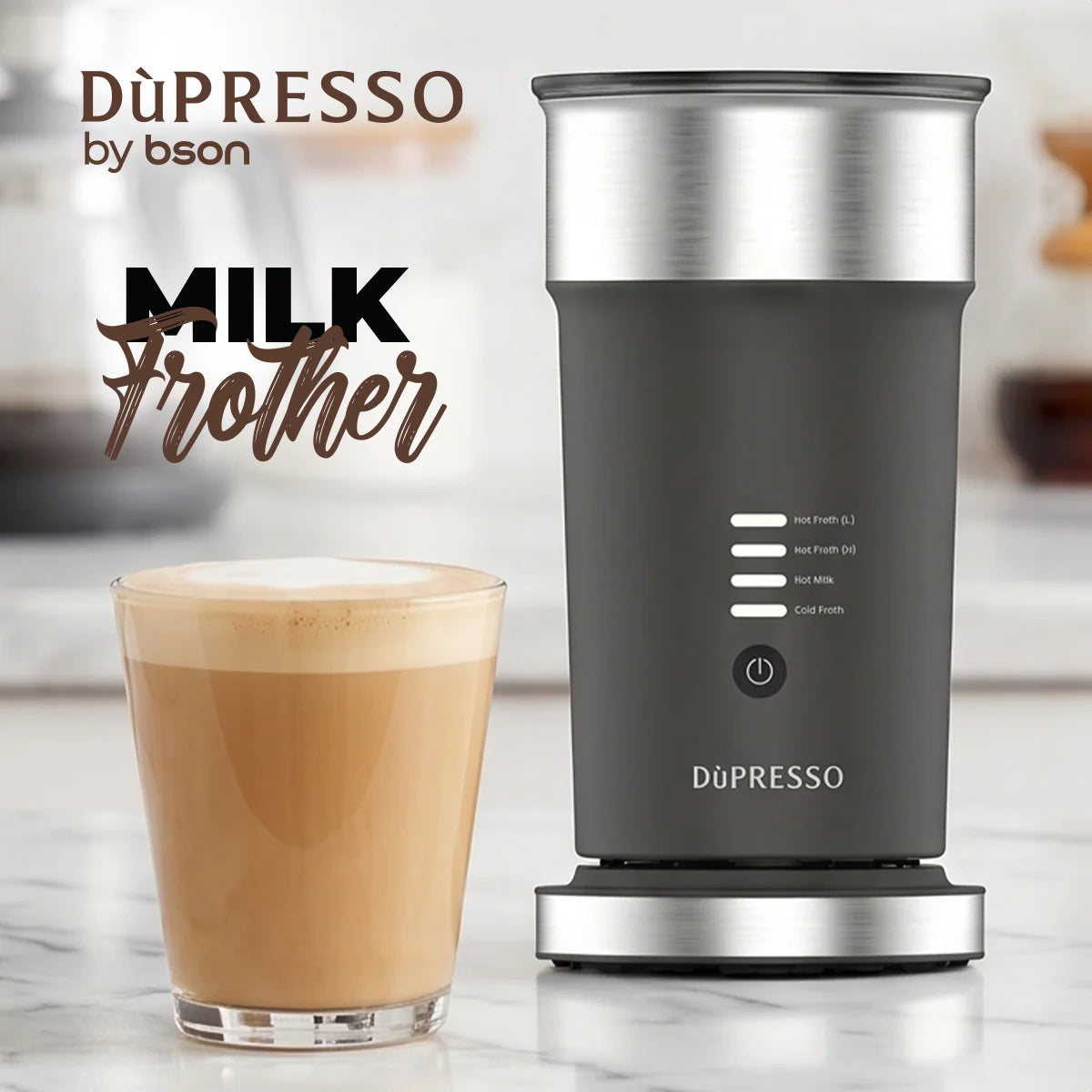 خفاق وحليب كهربائي من BSON مع مبخر، 500W، 190ml، لتحضير الرغوة الساخنة والباردة 