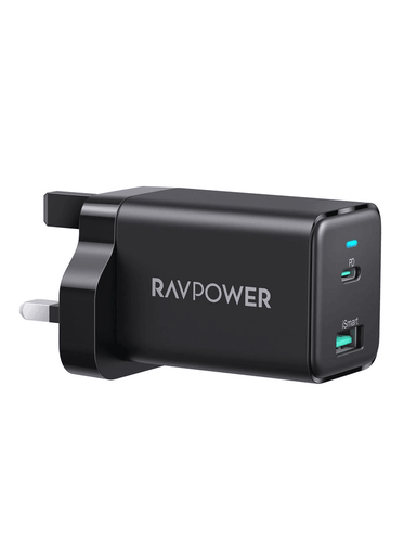 RAVPower RP-PC171 PD 45W 2-Port Wall Charger Black - Future Store
