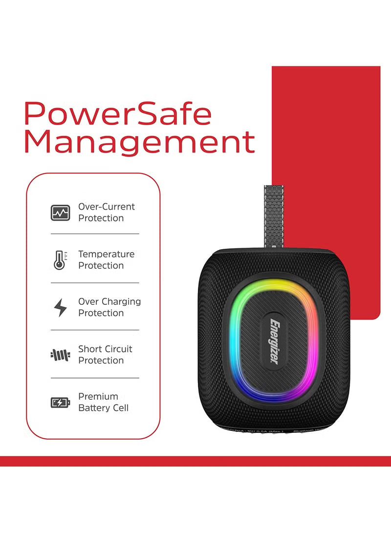 Energizer BT Speaker 8W with Rim Light-Black