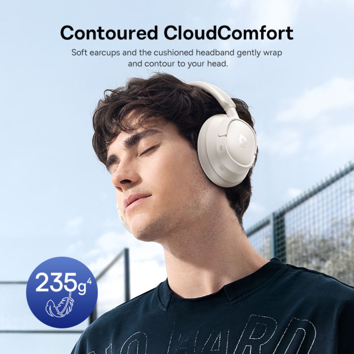 Baseus Bass BH1 NC Wireless Noise Cancelling Headphones - Starlight Off-White