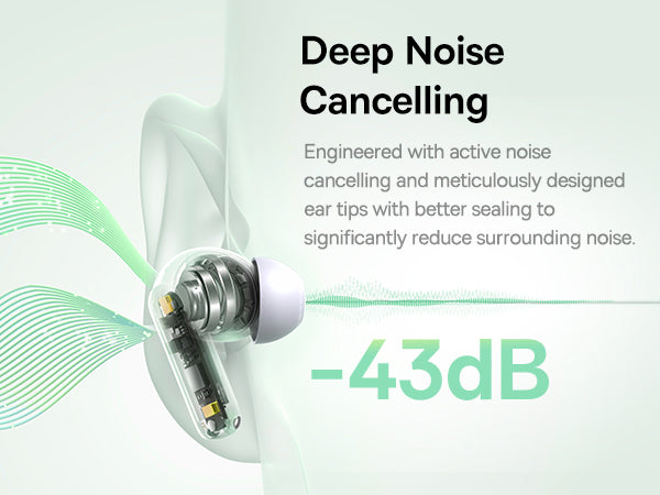 Baseus Bass BP1 NC In-Ear True Wireless Earbuds - Moon White