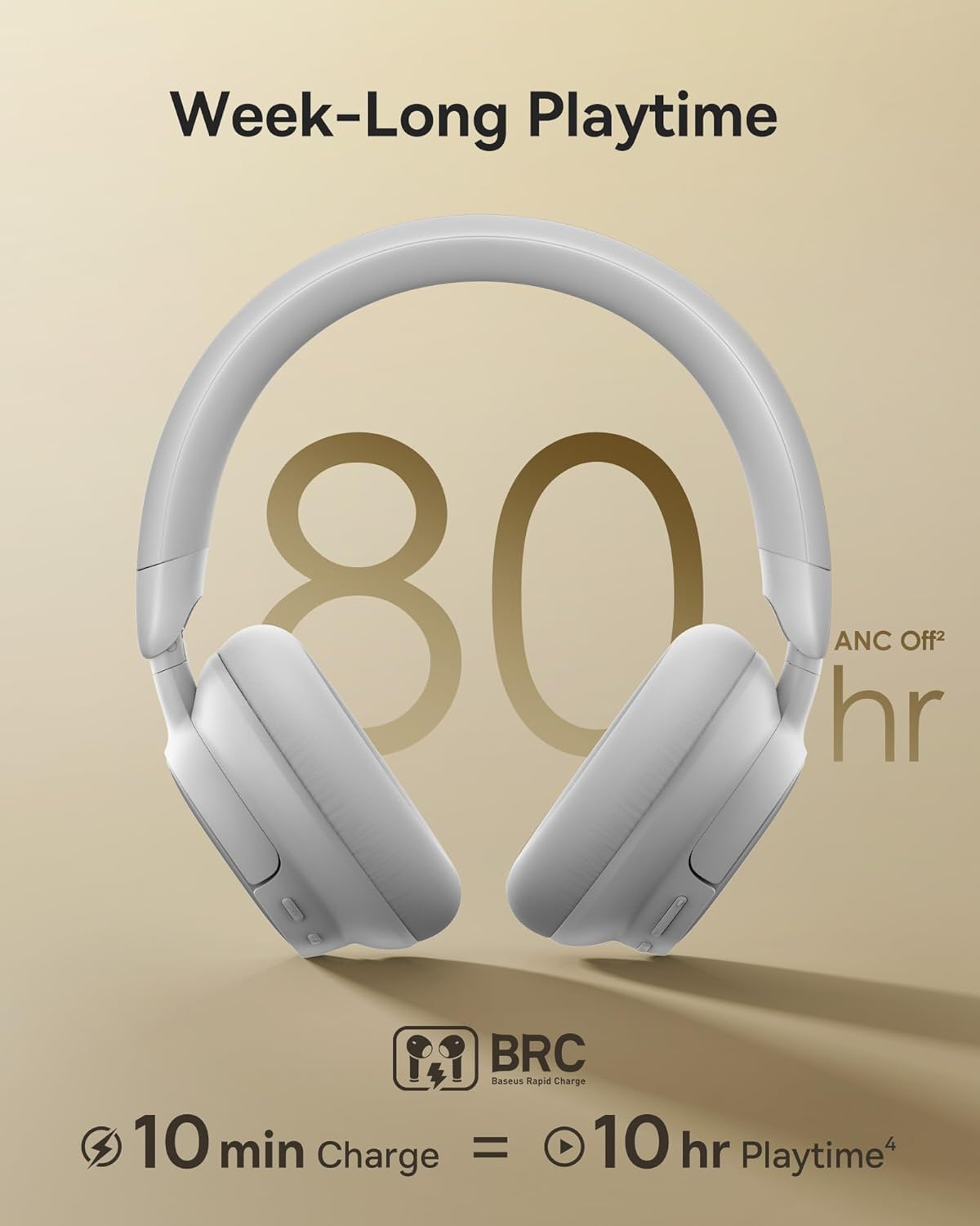 Baseus Bowie MH1 Wireless Noise Cancelling Headphones - Frosted Gray