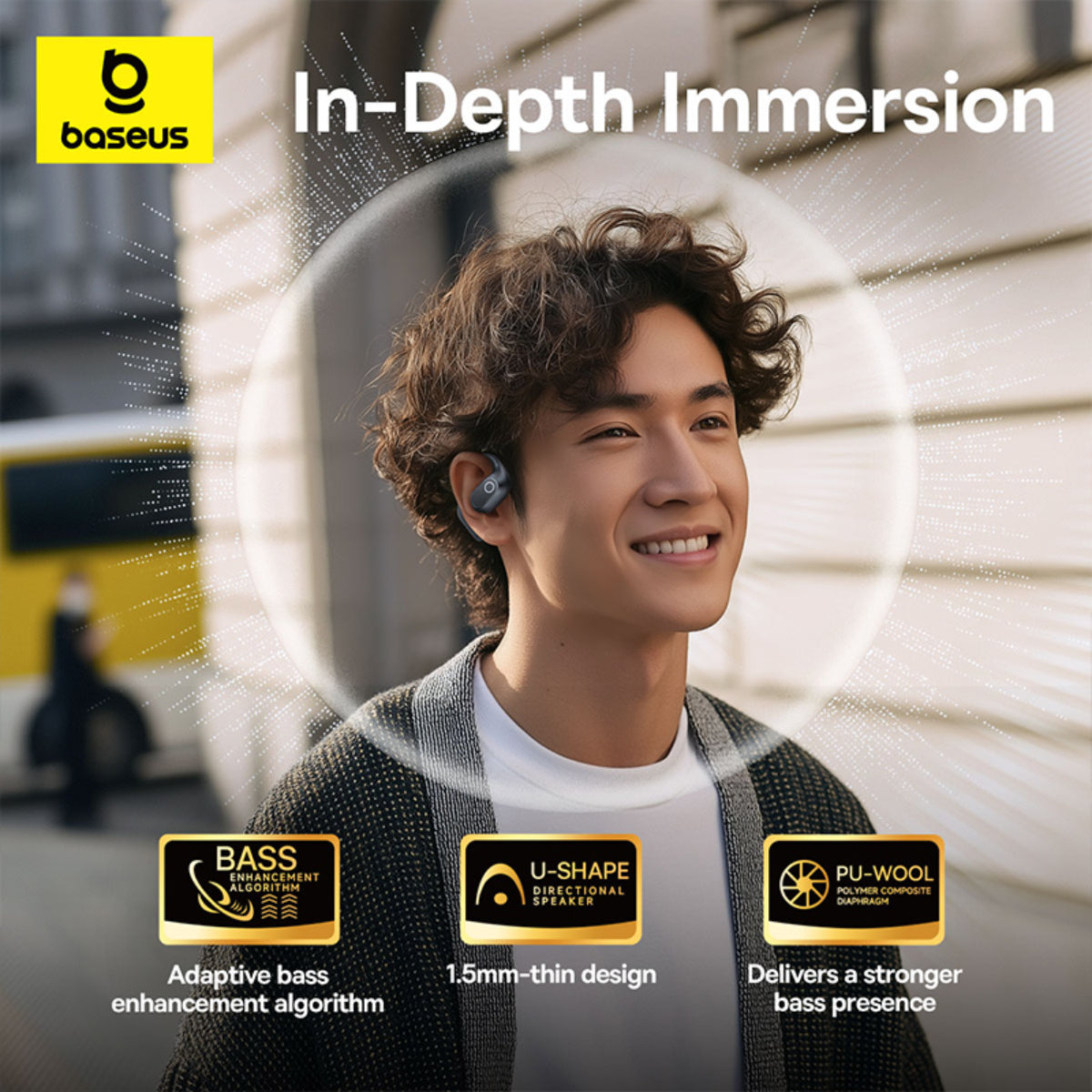 Baseus Eli 2i Fit Open-Ear True Wireless Earbuds - Cosmic Black