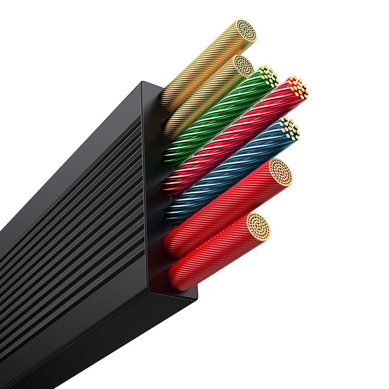 Baseus Free2Draw Retractable Crystal Fast Charging Data Cable USB-C to M+L+C 100W 1.1m - Cluster Black