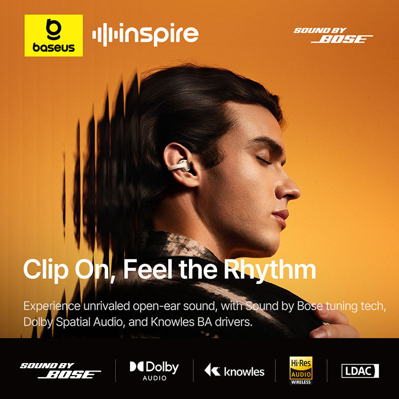 Baseus Inspire XC1 Open-Ear True Wireless Earbuds - Starlight Off-White