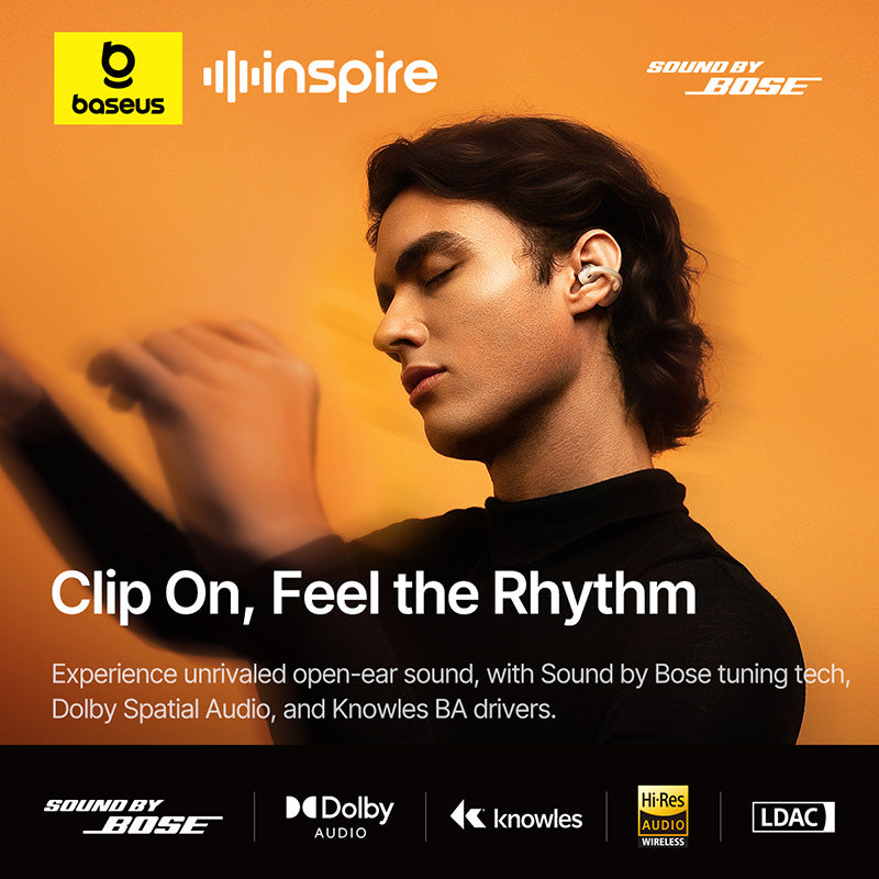 Baseus Inspire XC1 Open-Ear True Wireless Earbuds - Starlight Off-White