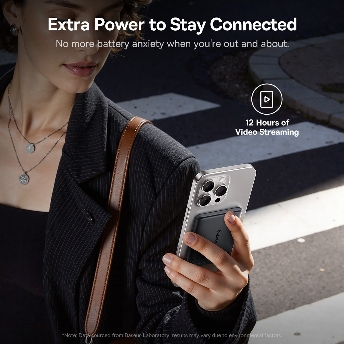 Baseus PicoGo AM31 Qi2 Ultra-Mini Magnetic Power Bank with Kickstand 5000mAh 20W - Cosmic Black