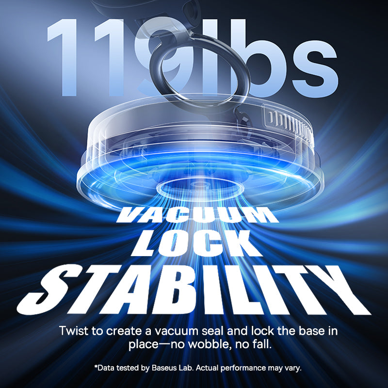 Baseus PrimeTrip VC2 Flex Pro Magnetic Wireless Car Charger Mount Suction Cup Version - Cosmic Black