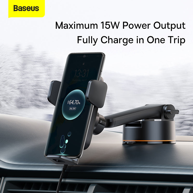 Baseus Wisdom Series Auto Alignment Car Mount Wireless Charger 15W - Cluster Black