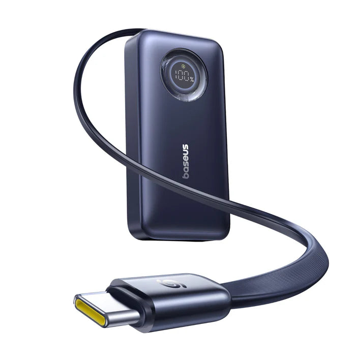 Baseus EnerCore CR11 Power Bank with Retractable Cable 10000mAh 45W - Cosmic Black