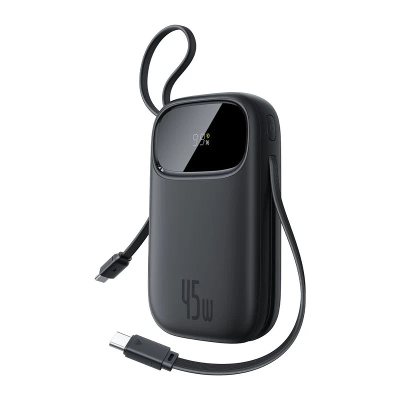 Baseus EnerFill FC31 Qpow 3 Digital Display Power Bank with USB-C+iP Cables 20000mAh 45W - Cosmic Black
