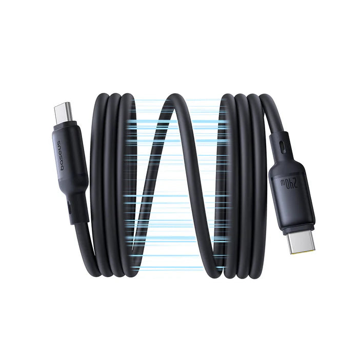 Baseus PicoGo Magnetic Liquid Silicone Fast Charging Cable USB-C to USB-C 240W 1m - Cosmic Black