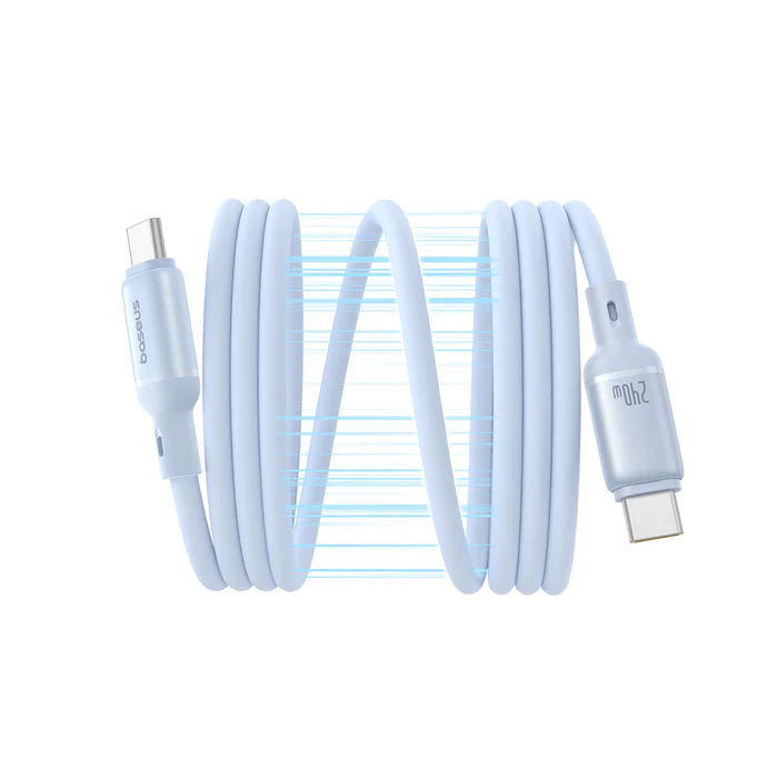 Baseus PicoGo Magnetic Liquid Silicone Fast Charging Cable USB-C to USB-C 240W 1m - Galaxy Blue