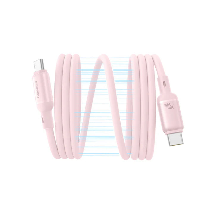 Baseus PicoGo Magnetic Liquid Silicone Fast Charging Cable USB-C to USB-C 240W 1m - Baby Pink