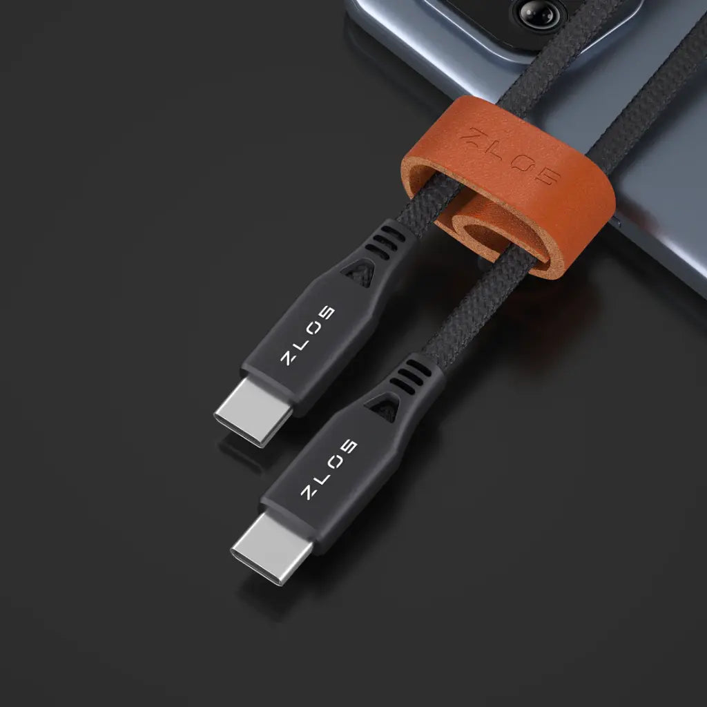 ZLOS USB-C to USB-C Cable leather strap included