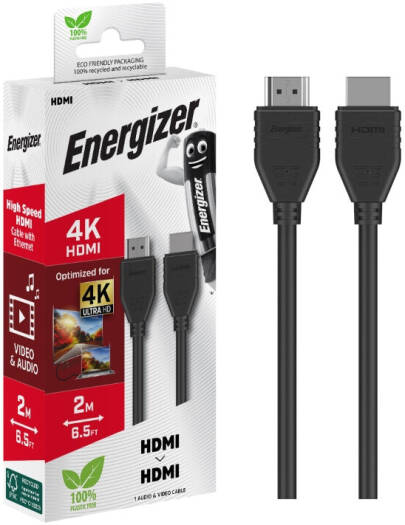 Energizer Energizer 4K HDMI to HDMI Cable/ 2M/ Black