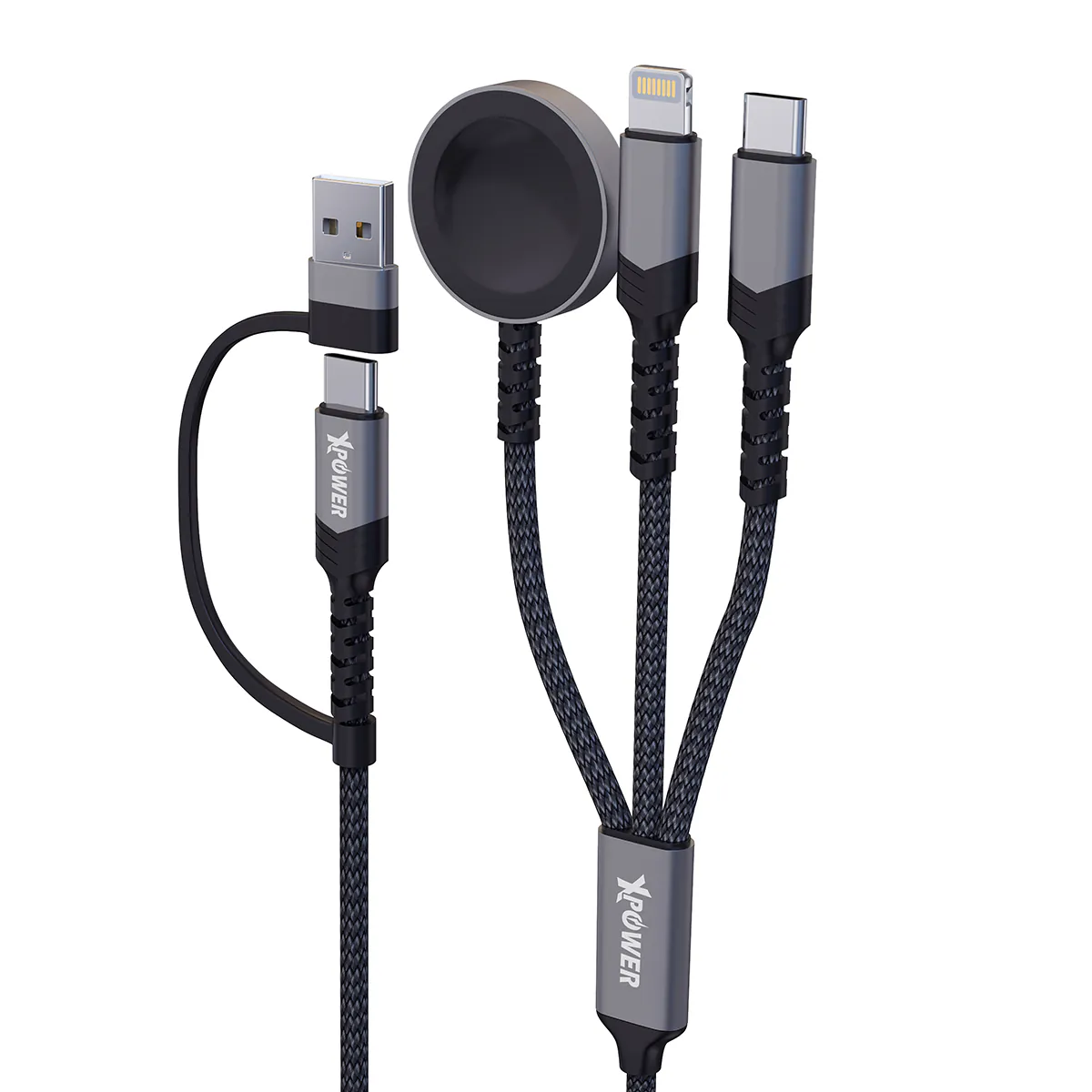 Xpower 60W 6in1 Cable For Phone & Watch - Black