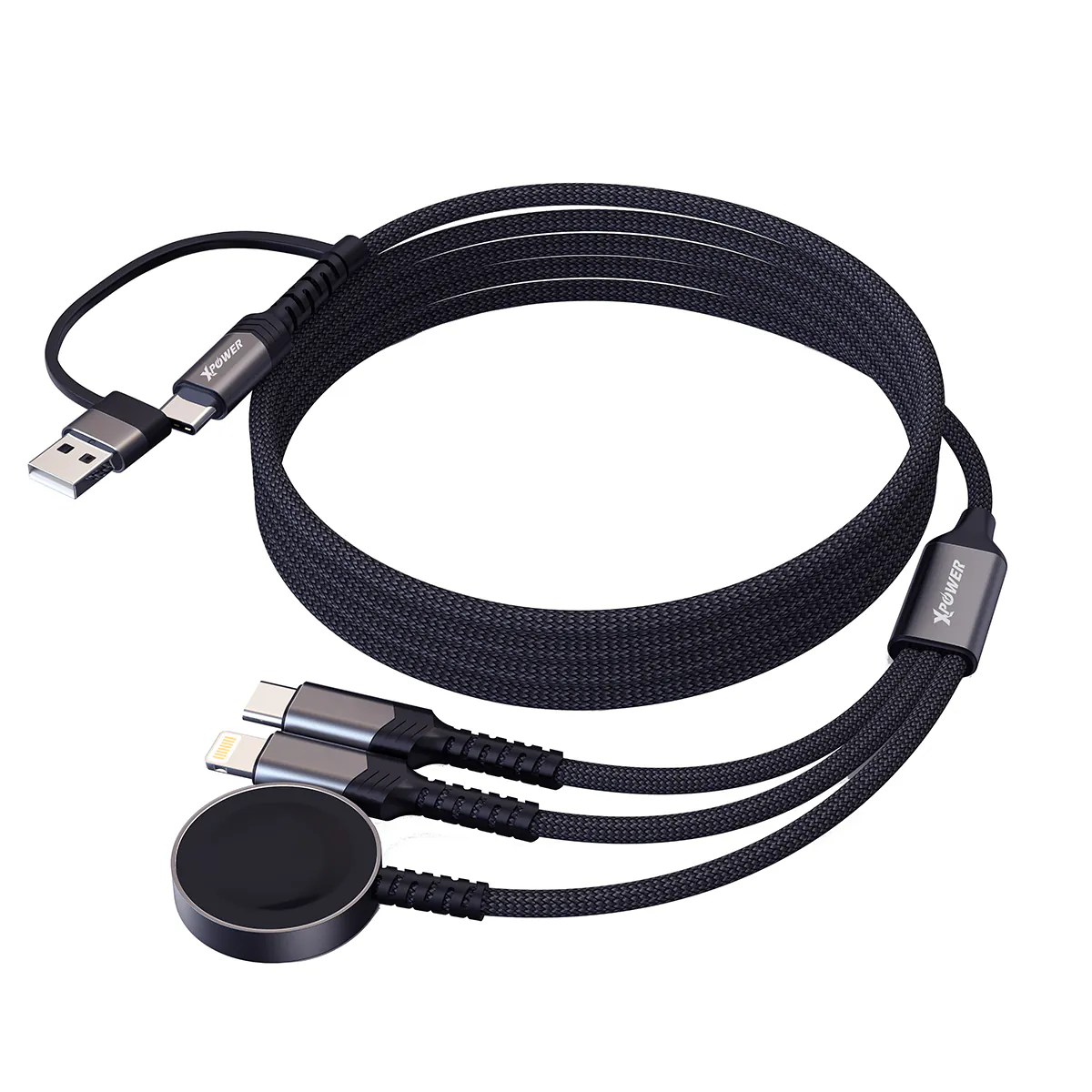 Xpower 60W 6in1 Cable For Phone & Watch - Black
