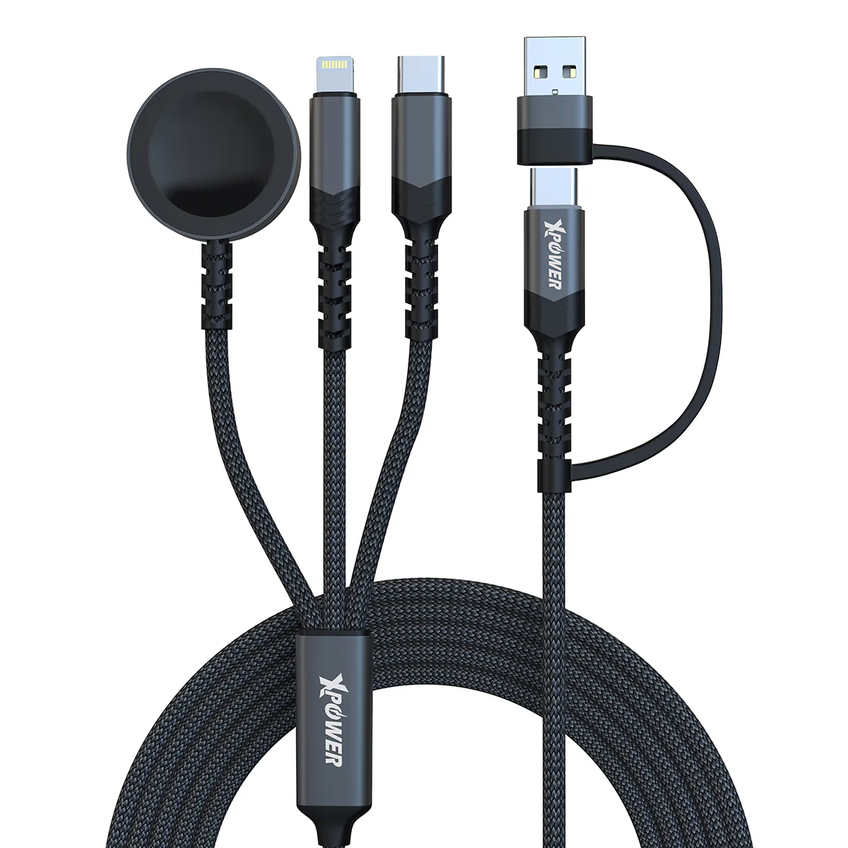 Xpower 60W 6in1 Cable For Phone & Watch - Black